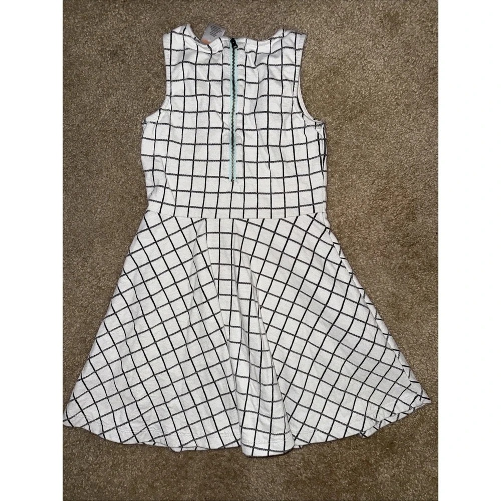 Gymboree Posh & And Playful Windowpane Black White Plaid Fit Flare‎ Dress 7 2017